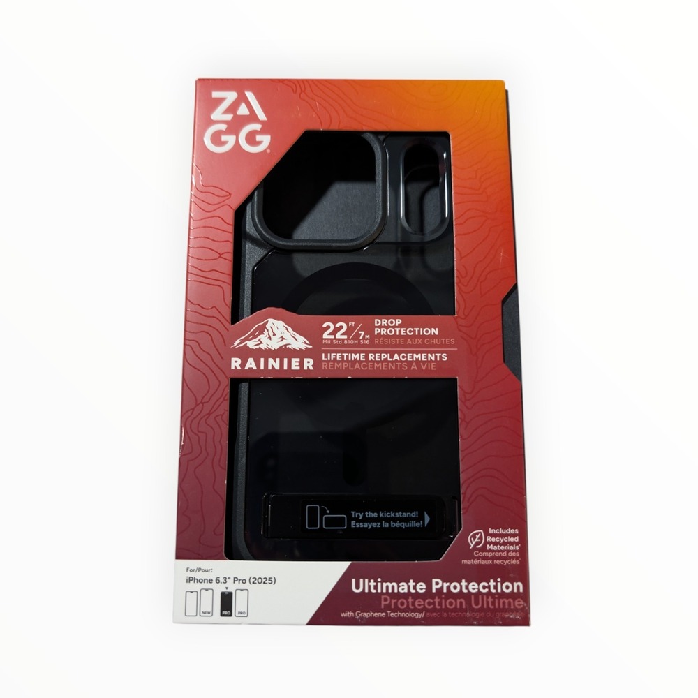 Y1-O ZAGG Rainier Snap Kickstand Case for‎ Apple iPhone 17 PRO 6.3" Smoke Black
